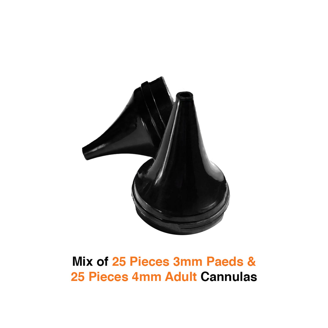 Mix of 50 Reusable Cannulas (Speculas/nozzles) for Sojro Oto-dermascope - Adult & Paeds
